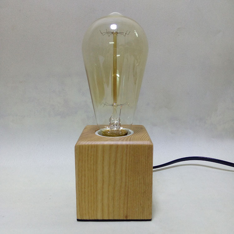 Retro Tungsten Light Bulb Dimmable Rubik's Cube Small Table Lamp