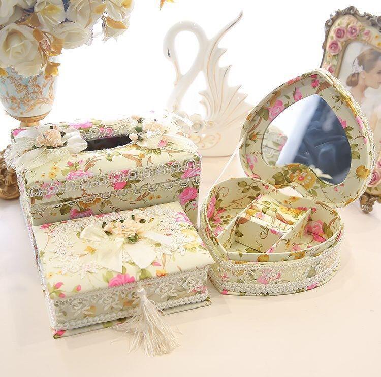 Jewelry Box, Earrings, Ring Storage Box, Tissue Box