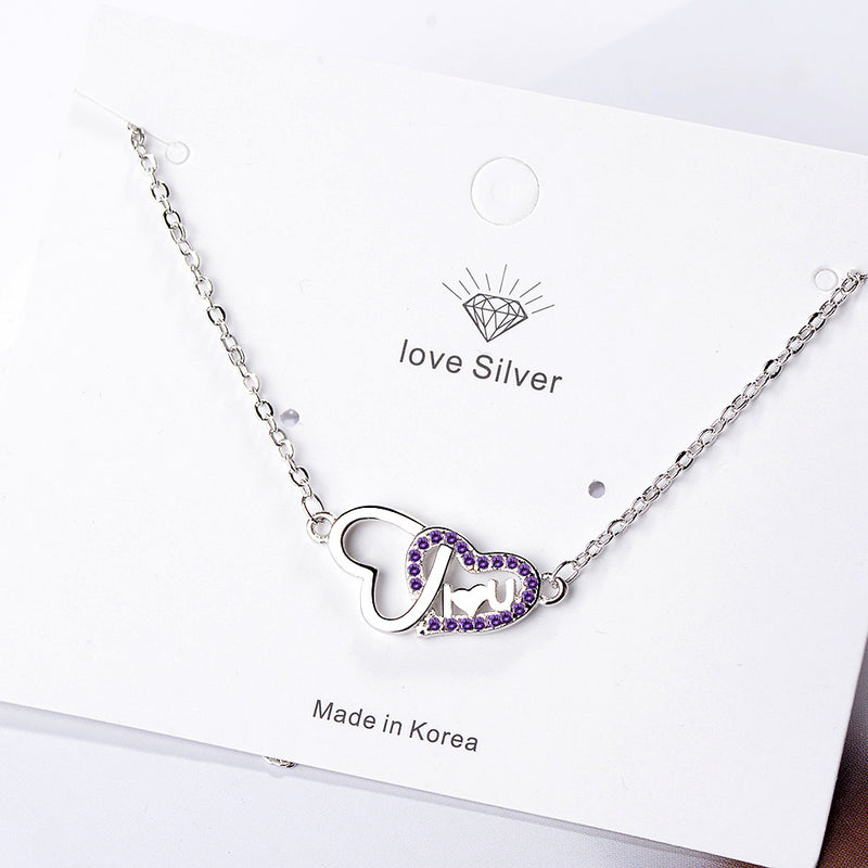 Heart Jewelry Love Necklace Women Korean Fashion