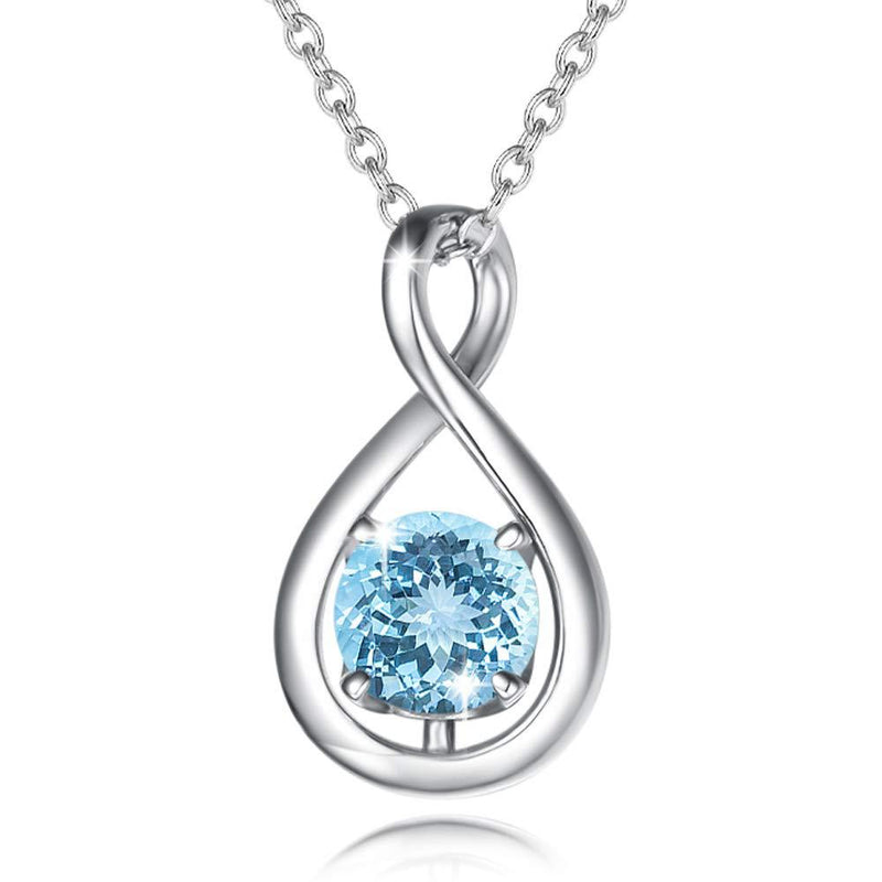 Birthstone Octagonal Pendant Sterling Silver Zircon Four Claw Necklace