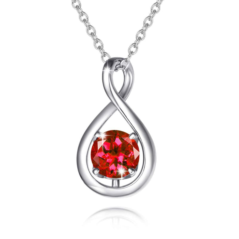 Birthstone Octagonal Pendant Sterling Silver Zircon Four Claw Necklace