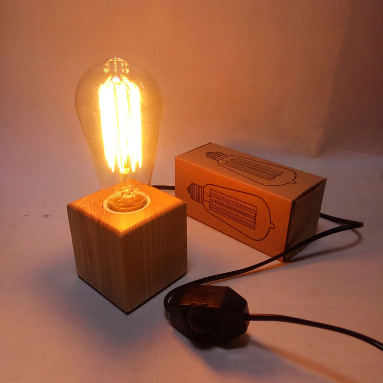 Retro Tungsten Light Bulb Dimmable Rubik's Cube Small Table Lamp