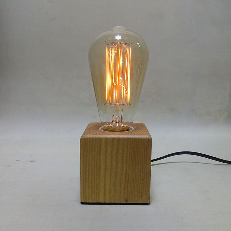 Retro Tungsten Light Bulb Dimmable Rubik's Cube Small Table Lamp