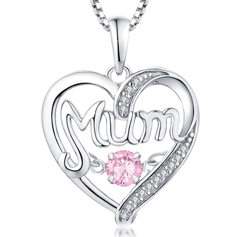 S925 Silver Pulsatile Heart MoM Necklace Mother's Day Gift Birthstones Smart Pendant