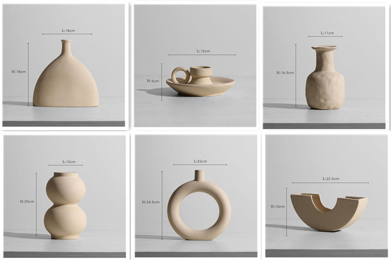 Modern Minimalist Ceramic Vase Flower Ornaments